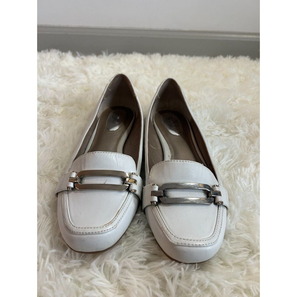 Alfani Size 8 White Comfort Loafers Step N Flex Slip On Flats
